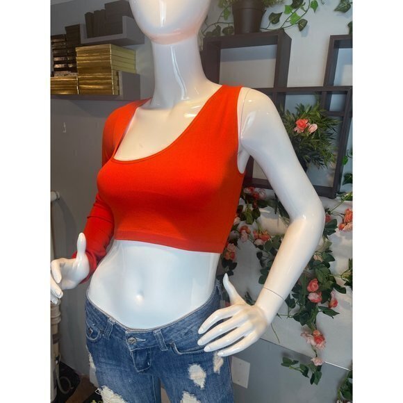Anwnd One Shoulder‎ Orange Top Size M RefFNB - Picture 7 of 12